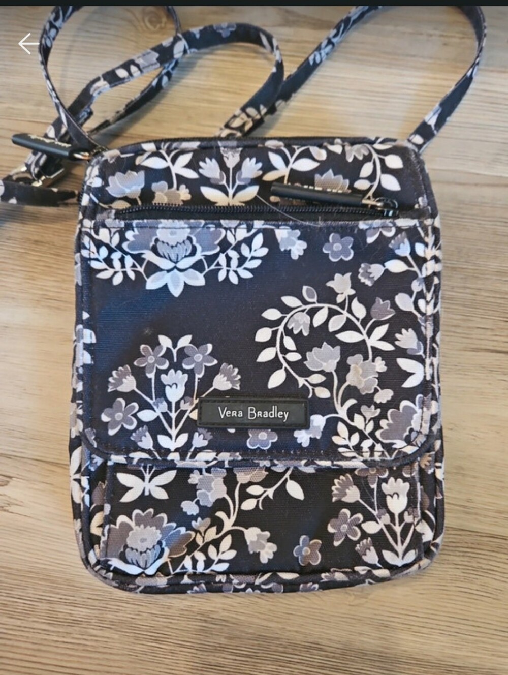 Vera Bradley Mini Hipster Crossbody Bag – Camellia Black & White Floral (Retired